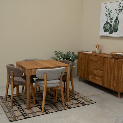 Pack of 2 or 4 Claus Solid Oak Dining Chairs, Gray or Brown upholstery | VESKOR