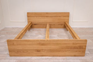 Solvig solid oak bed with storage | NordicStory