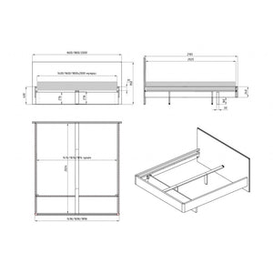 Oak solid wood double bed Pola