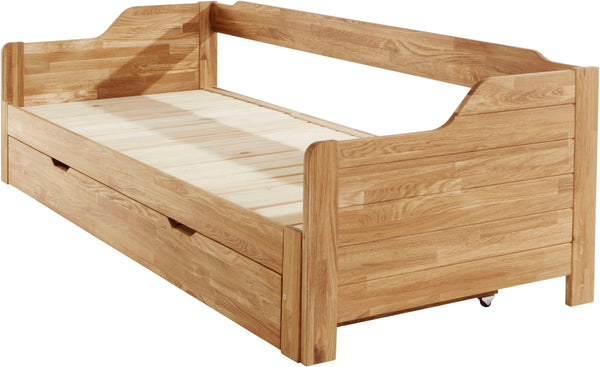 Solid oak trundle bed Frida | NordicStory