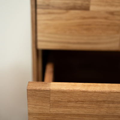 Solid oak high chest of drawers Escandi 6 NordicStory RobleStore