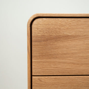 Chest of drawers in solid oak Geneva 2 high chest of drawers with 4 drawers Roble.Store NordicStory