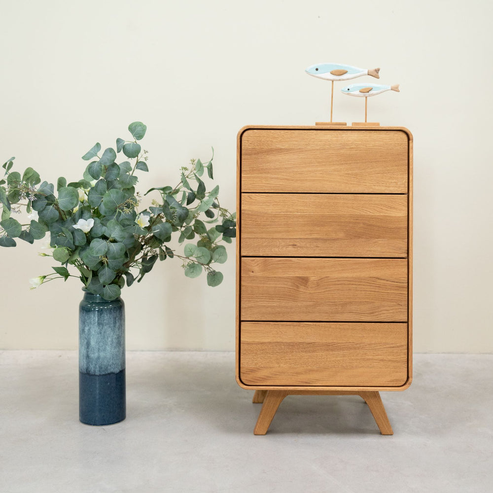 Chest of drawers in solid wood oak Geneva Chest of drawers with 4 drawers Roble.Store NordicStory