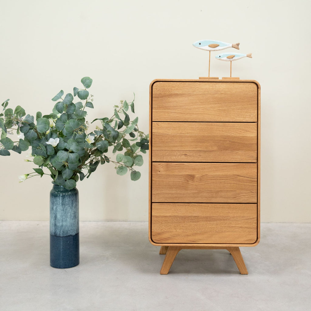 Chest of drawers in solid wood oak Geneva Chest of drawers with 4 drawers Roble.Store NordicStory
