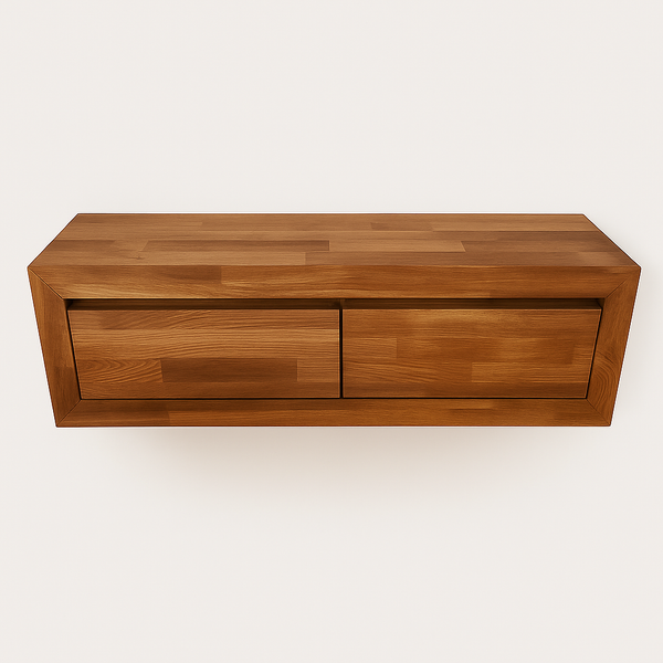 Solid oak floating sideboard console table Sven, 120 / 100 x 100 x 25 x 30 cm | NordicStory