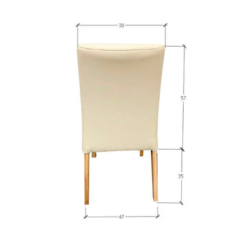 Pack of 2 or 4 Malaga Dining Chairs, Solid Oak Wood Frame, Beige Upholstery | NordicStory