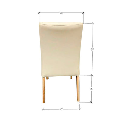 Pack of 2 or 4 Malaga Dining Chairs, Solid Oak Wood Frame, Beige Upholstery | NordicStory