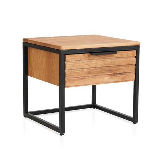 Mesita de noche de madera maciza de roble Runa | NordicStory