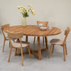 Pack of 2 or 4 Solid Oak Dining Chairs Diana Beige | NordicStory