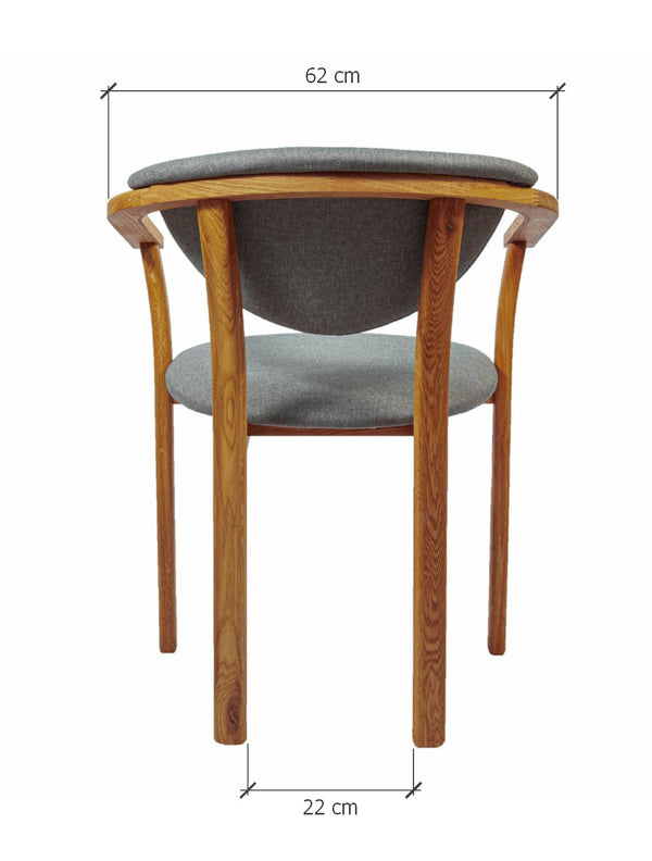 Pack of 2 or 4 Alexis Dining Chairs, Solid Oak Wood Frame, Nordic Gray Upholstery | NordicStory