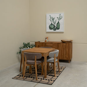 Pack of 2 or 4 Claus Solid Oak Dining Chairs, Gray or Brown upholstery | VESKOR