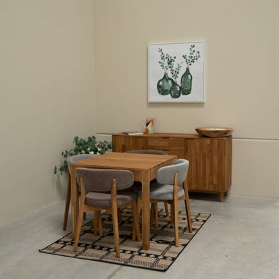 Pack of 2 or 4 Claus Solid Oak Dining Chairs, Gray or Brown upholstery | VESKOR