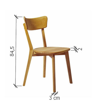 Pack of 2 or 4 Solid Oak Wood Dining Chairs Diana | NordicStory