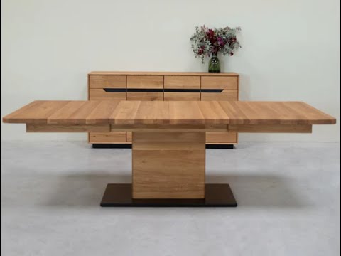 Extending dining table in solid oak Bremen, 160-250 x 100 x 75 cm | NordicStory