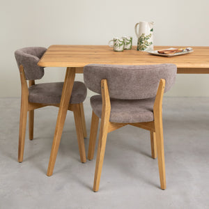 Mesa rectangular de comedor de madera maciza de roble Geneva | NordicStory