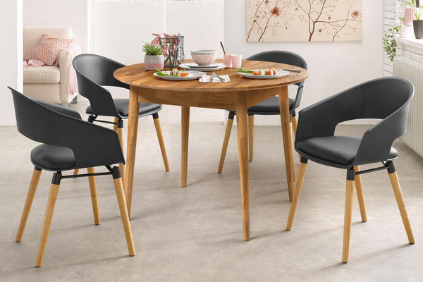 NordicStory Round dining table in solid oak wood 