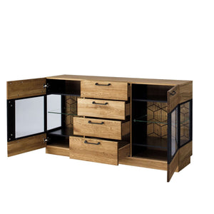 LoftStory Chest of drawers oak dresser Mozaik 47 170 x 42 x 90 cm.
