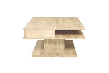 Solid oak coffee table in nordic style