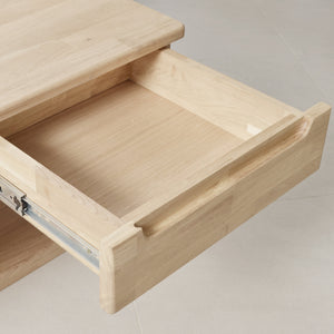 Coffee table in solid oak wood rustic style