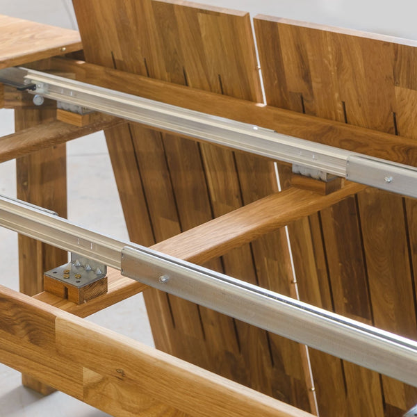Extending dining table solid wood oak nordico