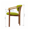 NordicStory Pack of 4 Alexis Dining Chairs, Solid Oak Frame, Upholstery in Living Green
