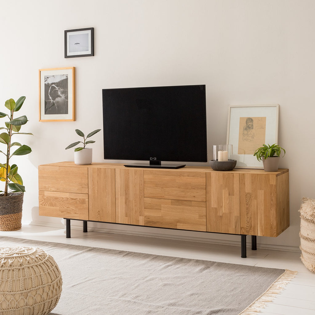 Mueble TV bajo dos puertas y dos cajones 180cm KRATOS - Tienda New Decor