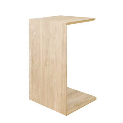 Nordic solid oak C-shaped night table