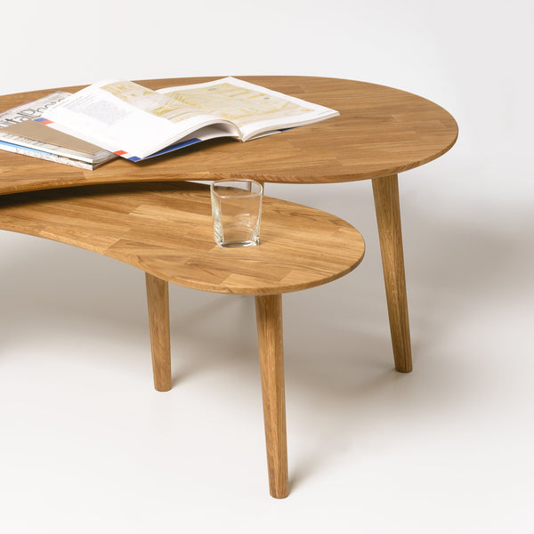 Living room coffee table solid oak wood nordico