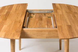 NordicStory extending dining table Scandi 100-130cm solid oak 100 natural bleached oak 100