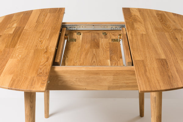 NordicStory extending dining table Scandi 100-130cm solid oak 100 natural bleached oak 100