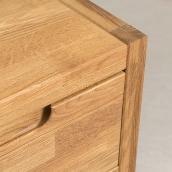 Scandinavian solid oak bedside table