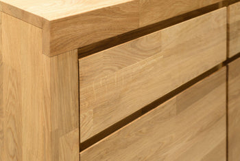 NordicStory Scandinavian Oak Solid Wood Dresser Chest of Drawers 
