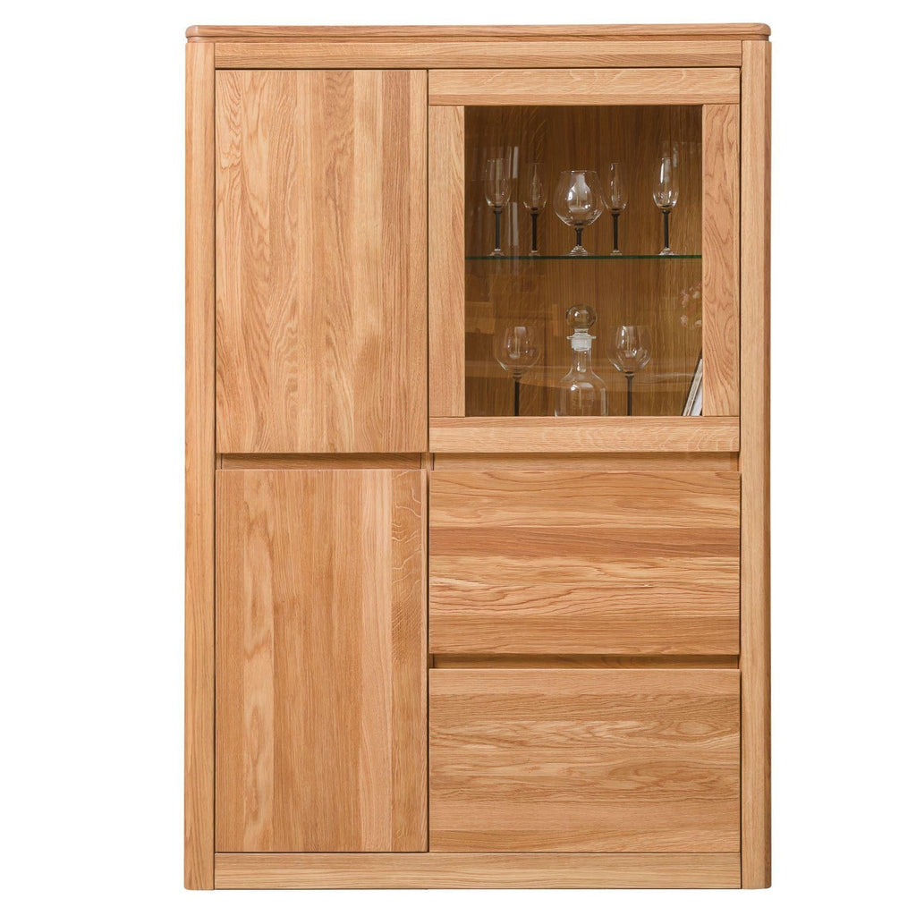 NordicStory Nordic Oak Solid Wood Cabinet with Glass Display Cabinet Nordic Oak  