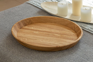 NordicStory Solid oak round decorative tray Info Draft