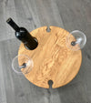 NordicStory Mini folding wine table in solid oak wood