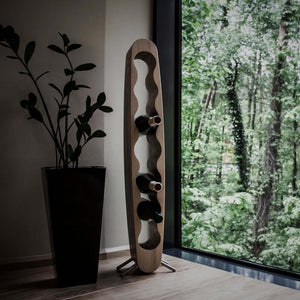 Handmade oak wine rack EGG, wine stand for 7 bottlesRoble.Store