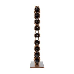 NordicStory Handmade oak wine rack OMO 9, wine stand for 9 bottles