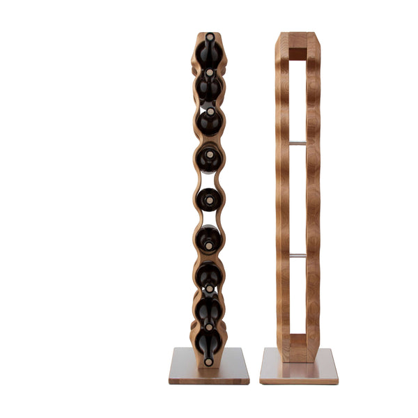 NordicStory Handmade oak wine rack OMO 9, wine stand for 9 bottles