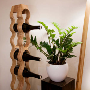 NordicStory Handmade oak wine rack OMO 9, wine stand for 9 bottles