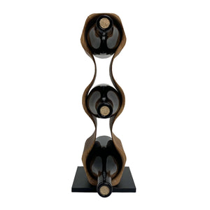 NordicStory Handmade oak wine rack SLIM, wine stand for 3 bottles
