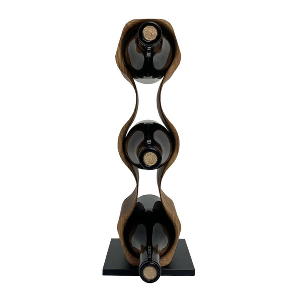 NordicStory Handmade oak wine rack SLIM, wine stand for 3 bottles
