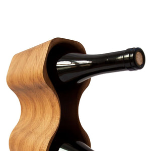 NordicStory Handmade oak wine rack SLIM, wine stand for 3 bottles