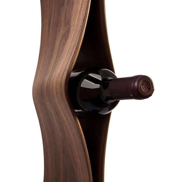 NordicStory Handmade oak wine rack TWIST, wine stand for 4 bottles