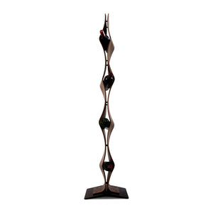NordicStory Handmade oak wine rack TWIST, wine stand for 4 bottles