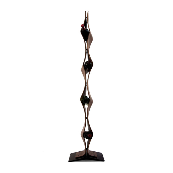 NordicStory Handmade oak wine rack TWIST, wine stand for 4 bottles
