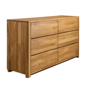 NordicStory Elsa Dresser Chest of Drawers 6 Drawers Solid Wood Scandinavian Oak 