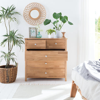 NordicStory Laura Chest of Drawers 5 Chests Solid Wood Nordic Oak 