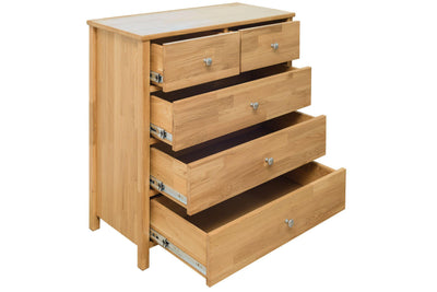 NordicStory Laura Chest of Drawers 5 Chests Solid Wood Nordic Oak 