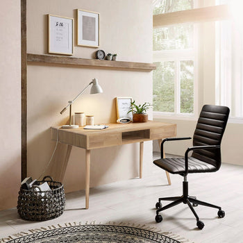 NordicStory Mesa escritorio de madera maciza de roble Escandi 5 140 x 55  x 75 cm.