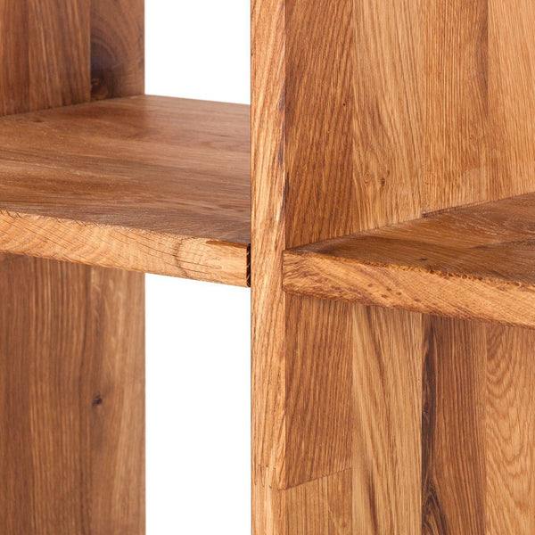 NordicStory Scandinavian Oak Solid Wood Bookcase Shelf